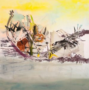 o.T. aus „Alm Alb Pacific”, 2016, 210 x 210 cm, Mischtechnik auf Leinwand