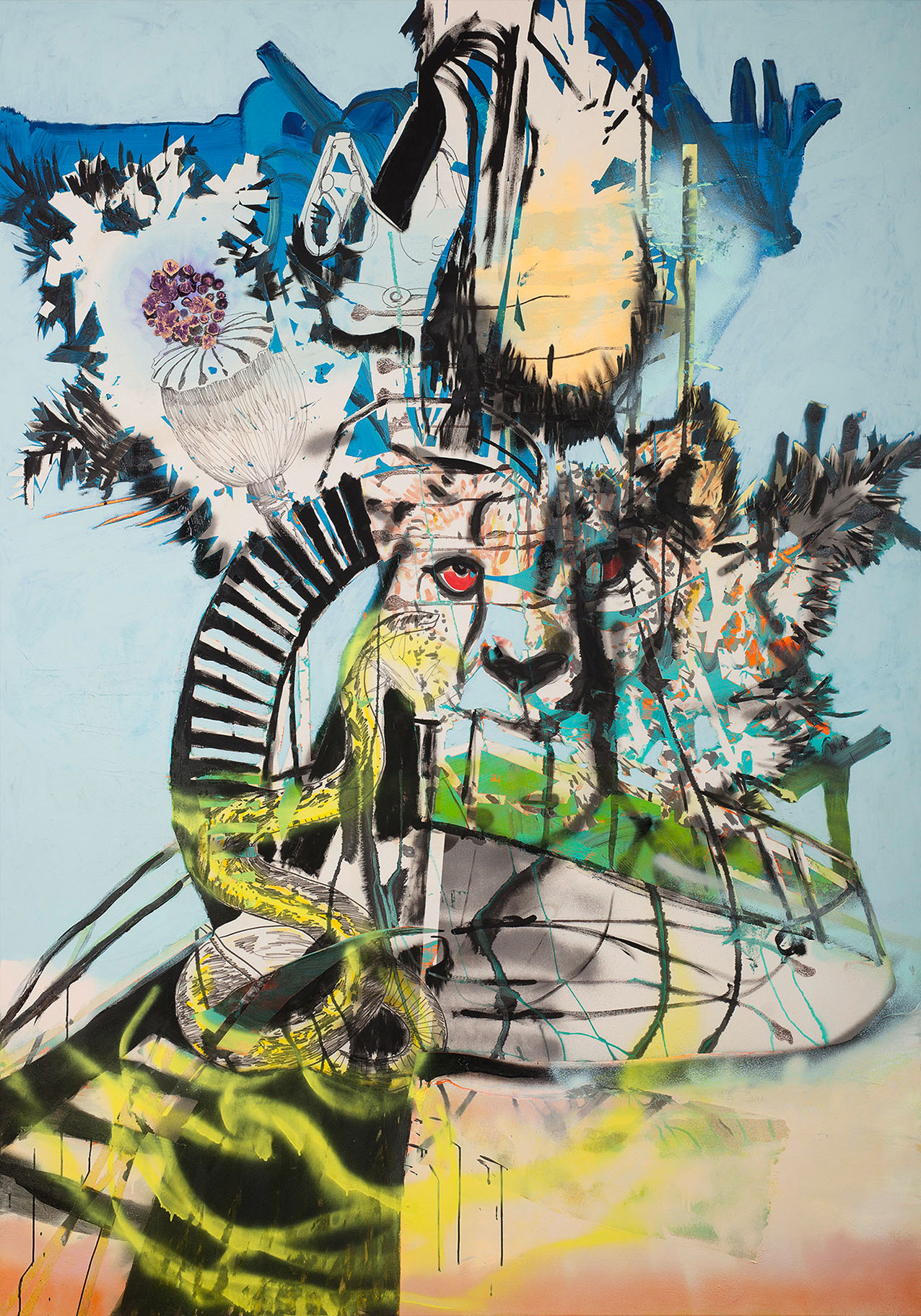 o.T. aus „Alm Alb Pacific”, 2015, 270 x 190 cm, Mischtechnik auf Leinwand