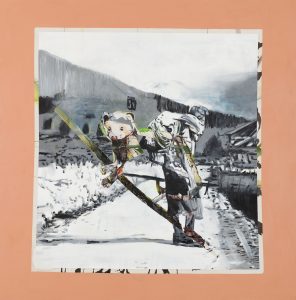 o.T. aus „Wenig Zeit zwischen zwei Fingern”, 2013, 200 x 200 cm, Mischtechnik auf Leinwand