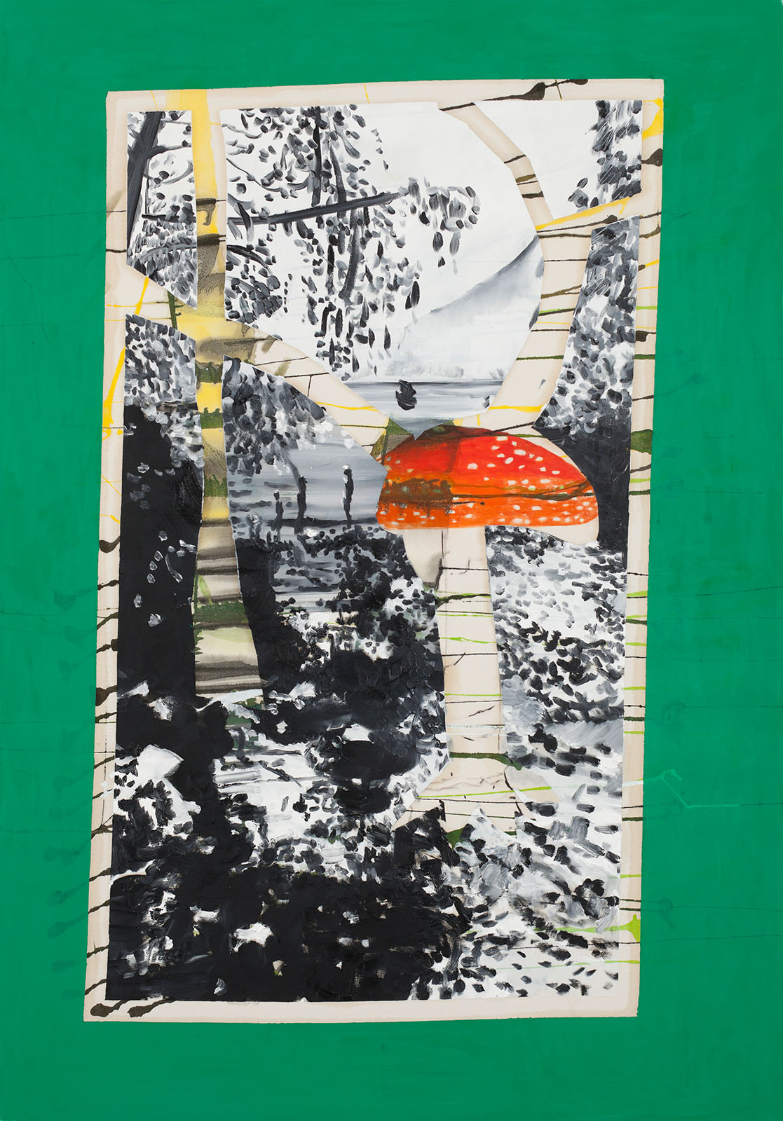 o.T. aus „Wenig Zeit zwischen zwei Fingern”, 2013, 200 x 140 cm, Mischtechnik auf Leinwand