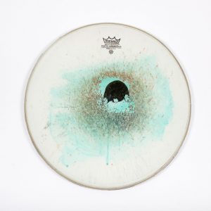 o.T. aus „Felle”, 2015, Ø 36 cm, Mischtechnik auf Drum-Head