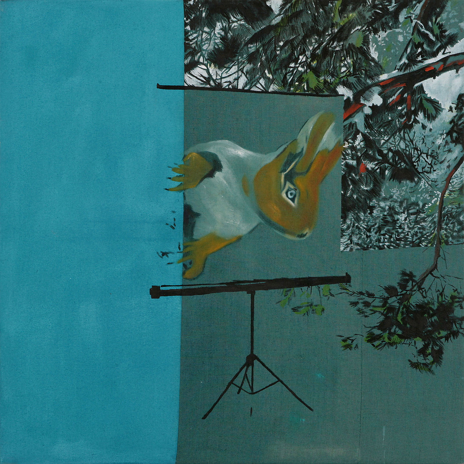 o.T. aus „Krähen Kommen”, 2008, 130 x 130 cm, Mischtechnik auf Leinwand
