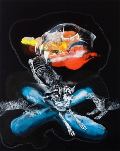 o.T. aus „Krähen Kommen -Titanweiß”, 2009, 240 x 190 cm, Mischtechnik auf Leinwand